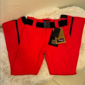 Goldbergh Pippa Ski Pants Waterproof Red Flame Black NWT US 6 Snow Pants